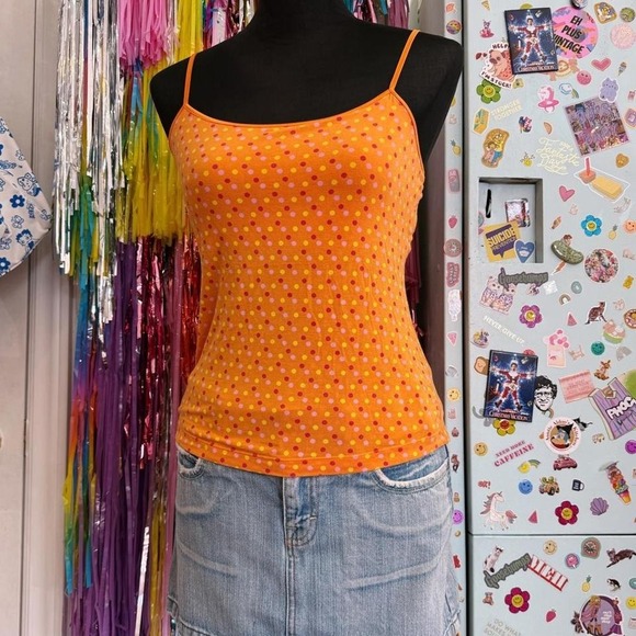 Victoria's Secret Tops - Y2K 2000s polka dot orange Victoria's Secret tank top